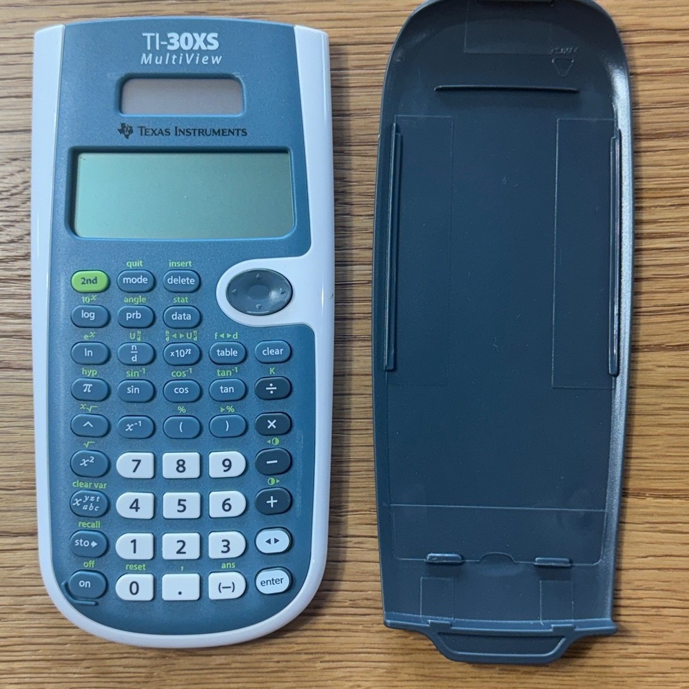 Texas Instruments TI-30XS MultiView Scientific Calculator Blue White with Cover